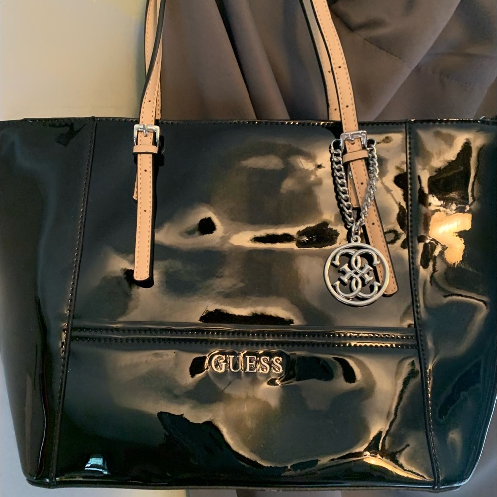 “Guess” Paton Leather  Black Purse